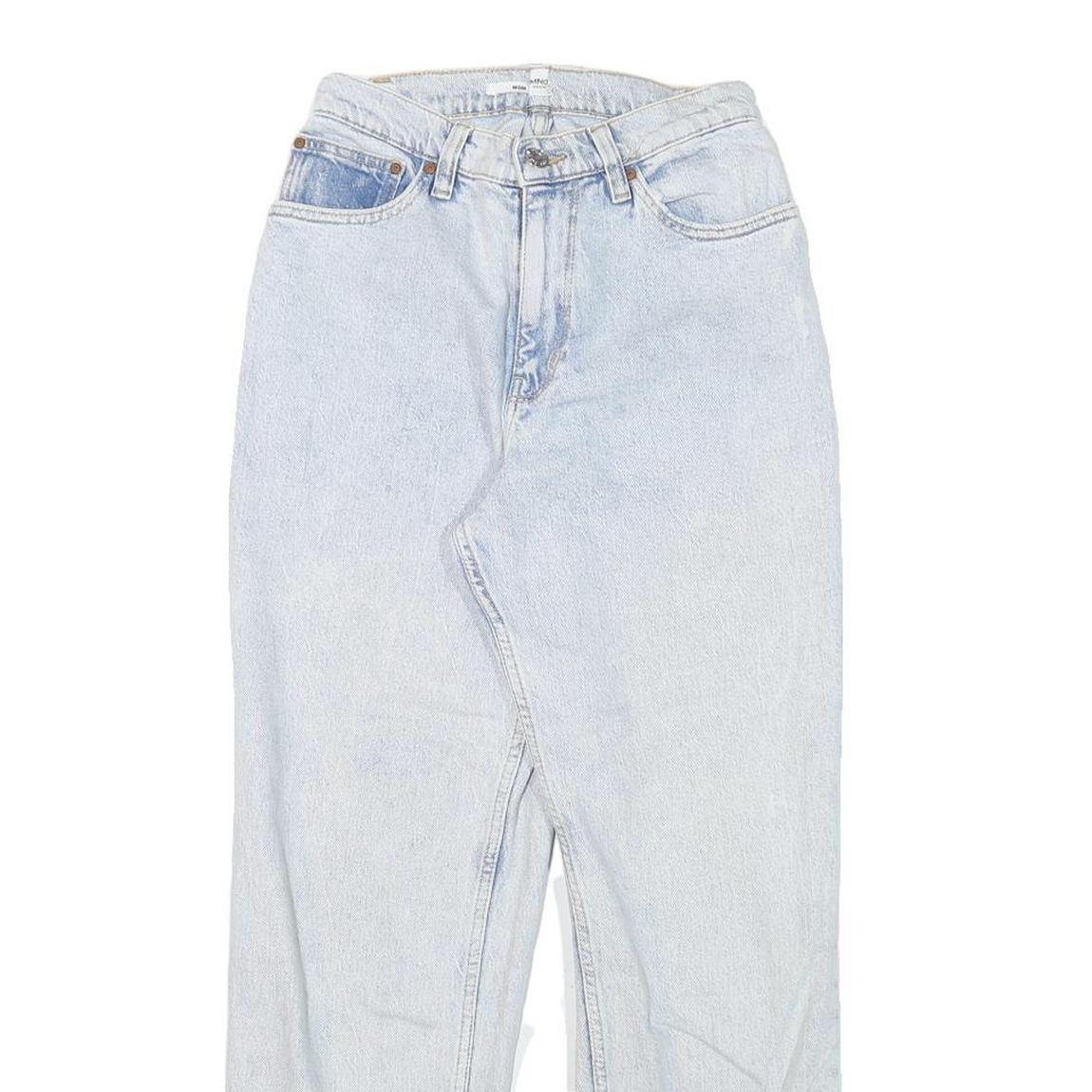 MANGO Womens Jeans Blue Relaxed Straight Denim Light W24 L27 Casual Classic