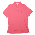 TOMMY HILFIGER Womens Pink Short Sleeve Plain S Cotton Blend Polo Shirt