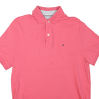 TOMMY HILFIGER Womens Pink Short Sleeve Plain S Cotton Blend Polo Shirt
