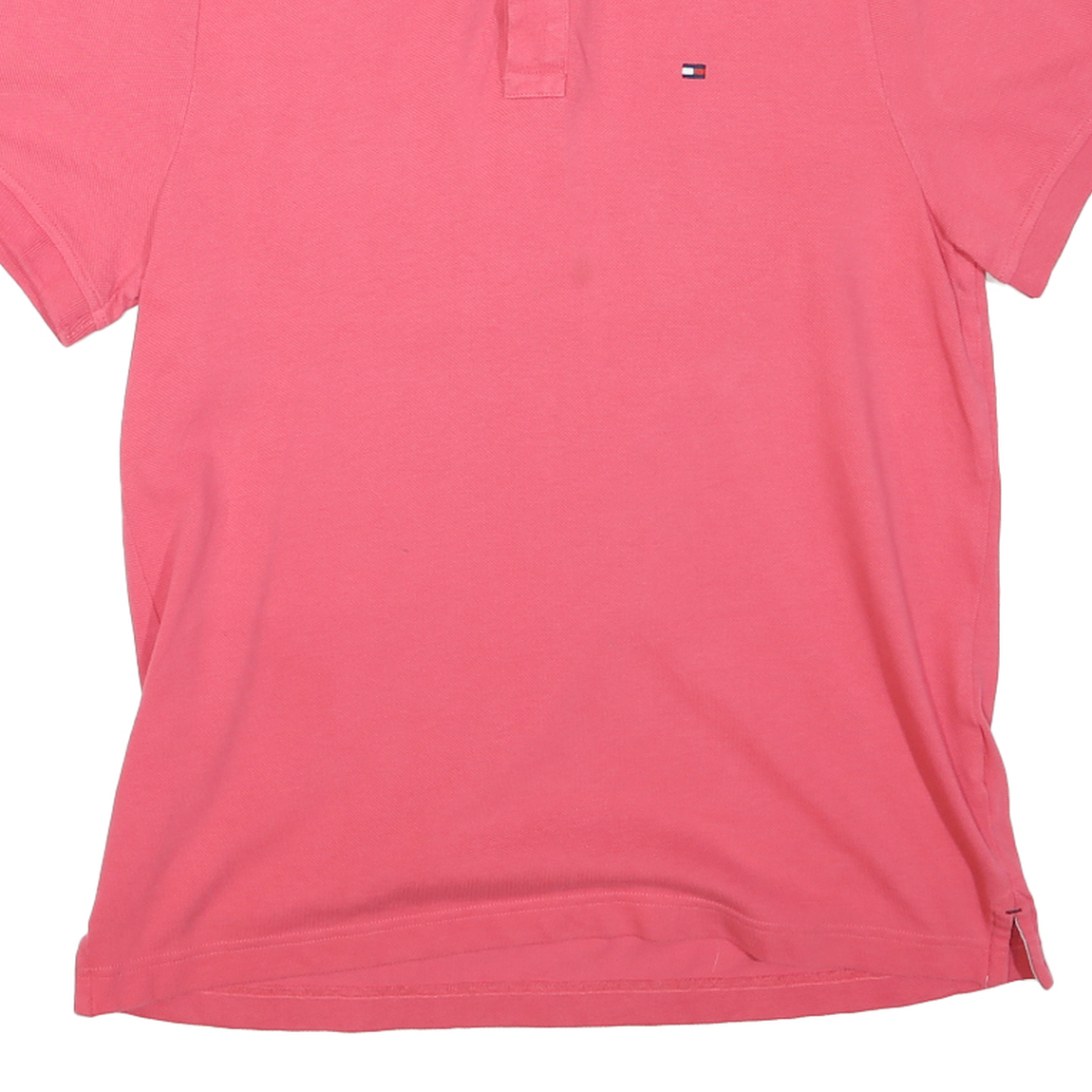 TOMMY HILFIGER Womens Pink Short Sleeve Plain S Cotton Blend Polo Shirt