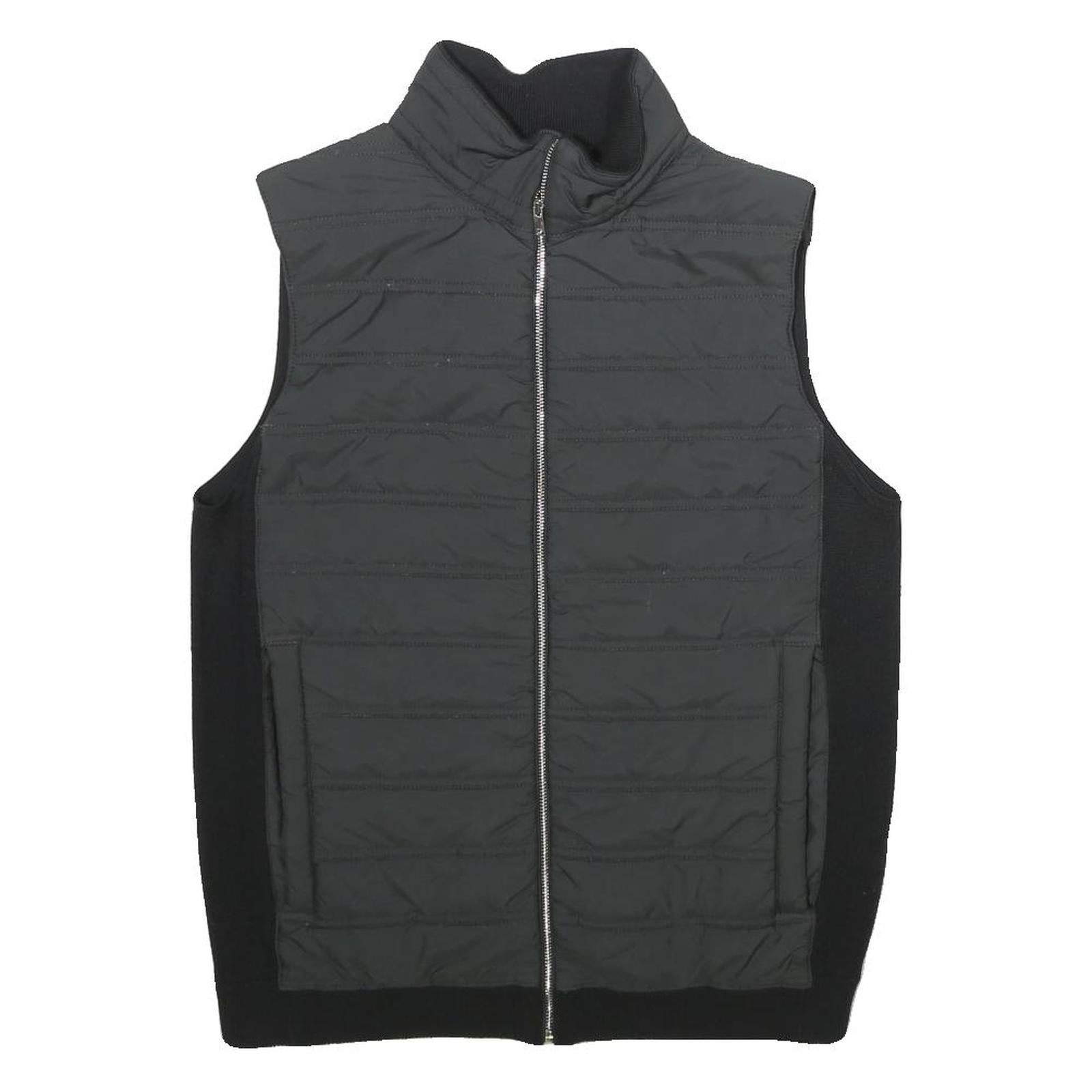 REISS Womens Black Wool Blend Jacket S Zip Plain Elegant Lightweight