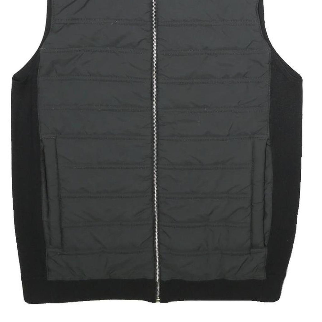 REISS Womens Black Wool Blend Jacket S Zip Plain Elegant Lightweight