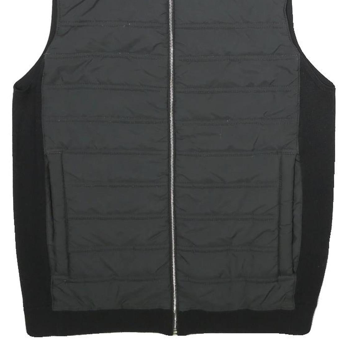 REISS Womens Black Wool Blend Jacket S Zip Plain Elegant Lightweight