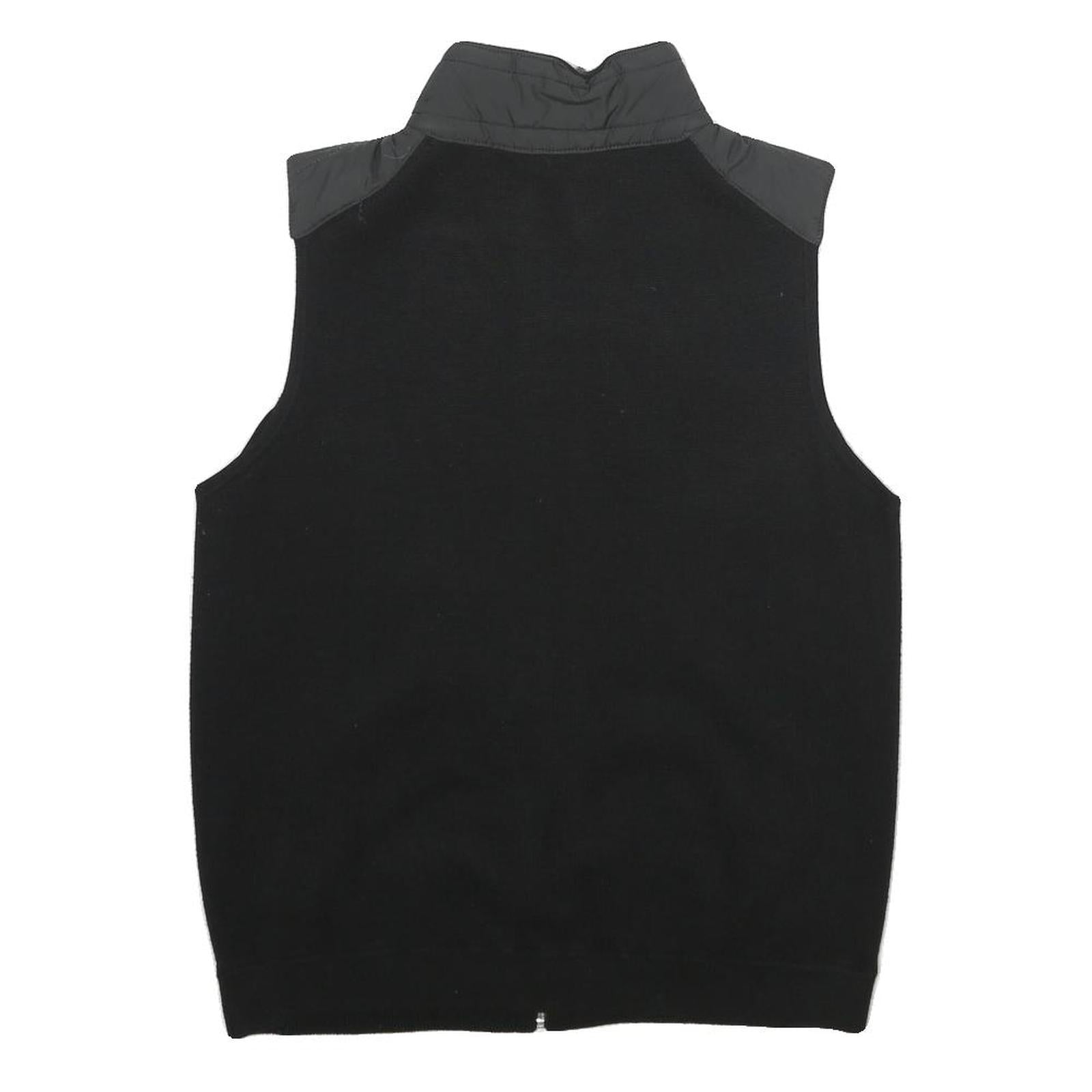 REISS Womens Black Wool Blend Jacket S Zip Plain Elegant Lightweight