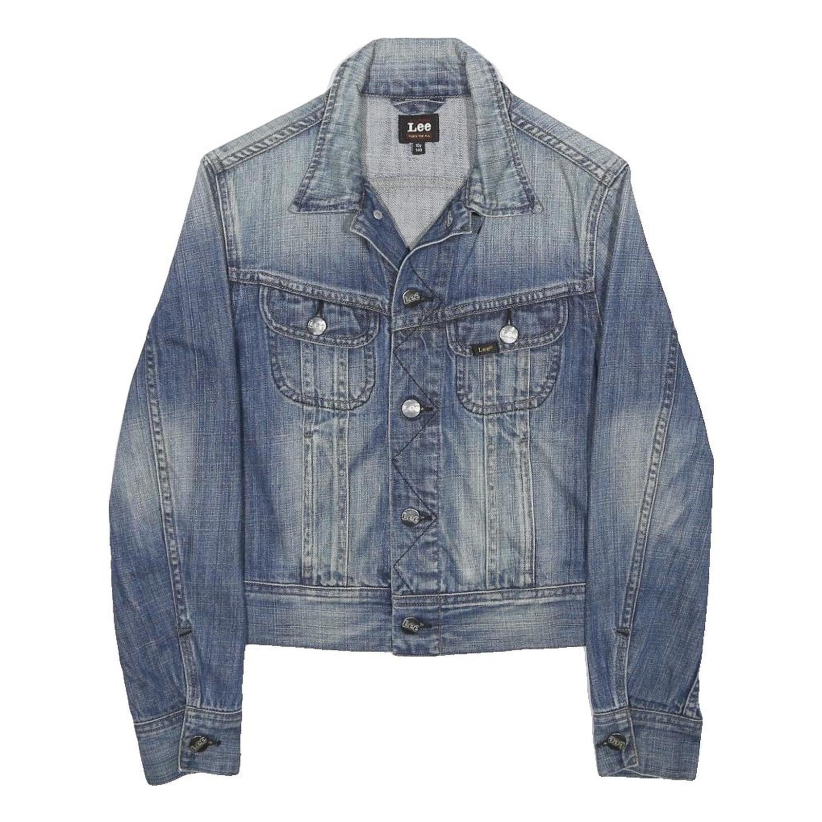 LEE Boys Blue Denim Jacket 10Y Cotton Classic Button Closure Casual Stylish