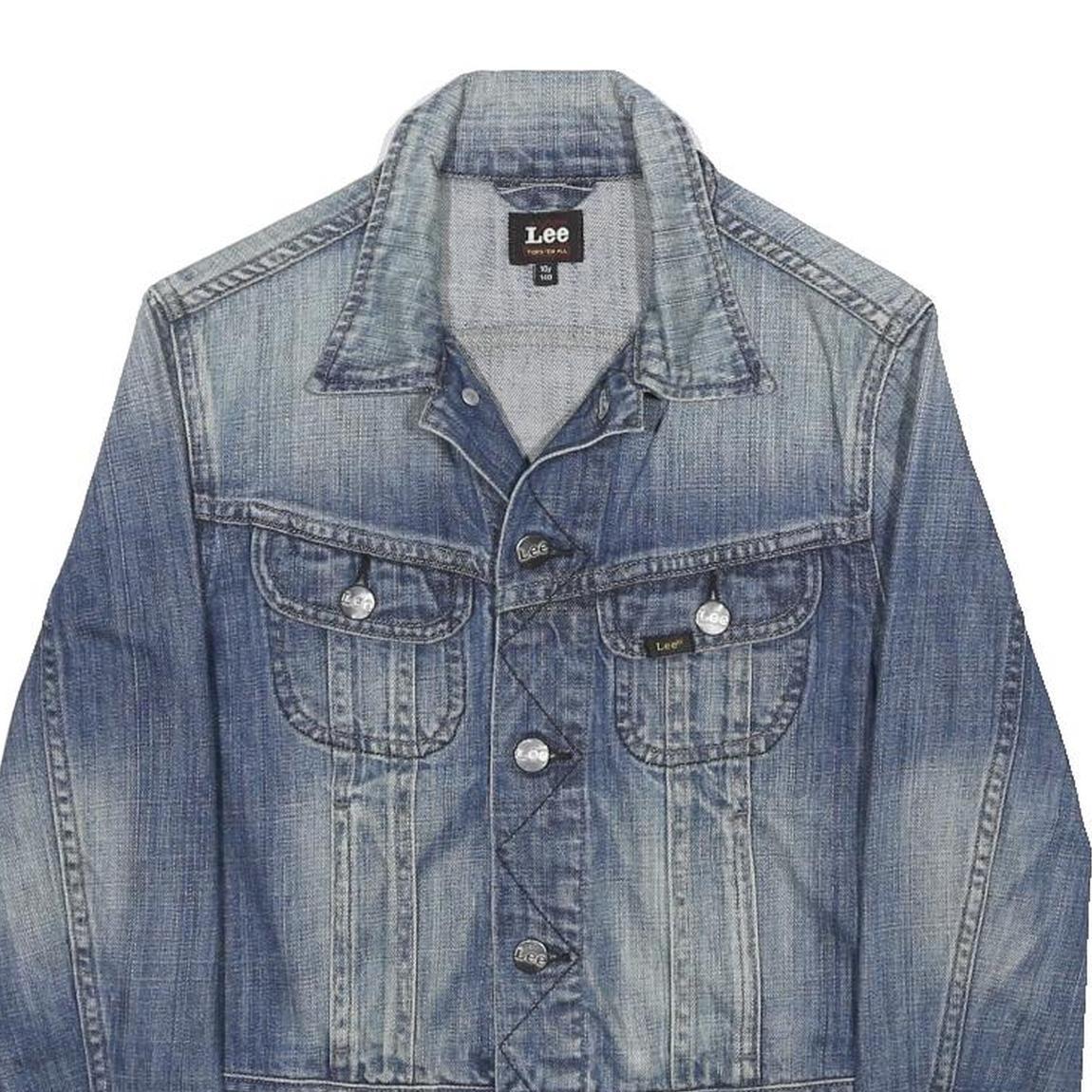 LEE Boys Blue Denim Jacket 10Y Cotton Classic Button Closure Casual Stylish