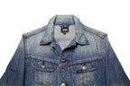 LEE Boys Blue Denim Jacket 10Y Cotton Classic Button Closure Casual Stylish