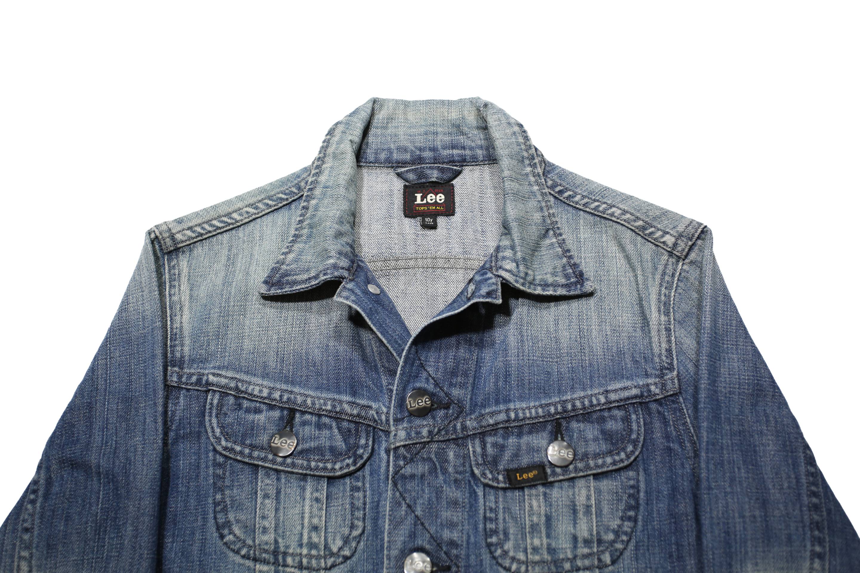 LEE Boys Blue Denim Jacket 10Y Cotton Classic Button Closure Casual Stylish