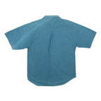 TIMBER TRAIL Mens Blue Shirt L Short Sleeve Cotton Casual Pocket Button