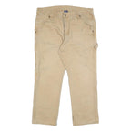 RK BRAND Mens Cotton Beige Relaxed Leg Trousers W38 L30 Casual Work Pants