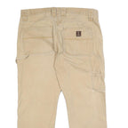 RK BRAND Mens Cotton Beige Relaxed Leg Trousers W38 L30 Casual Work Pants