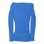 LIPSY Womens Blue Wrap Top Long Sleeve V-Neck UK 12 Ruched Side Stylish