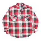 FIVE BROTHER Mens Red Black & White Check Shirt 2XL Cotton Blend Casual Workwear