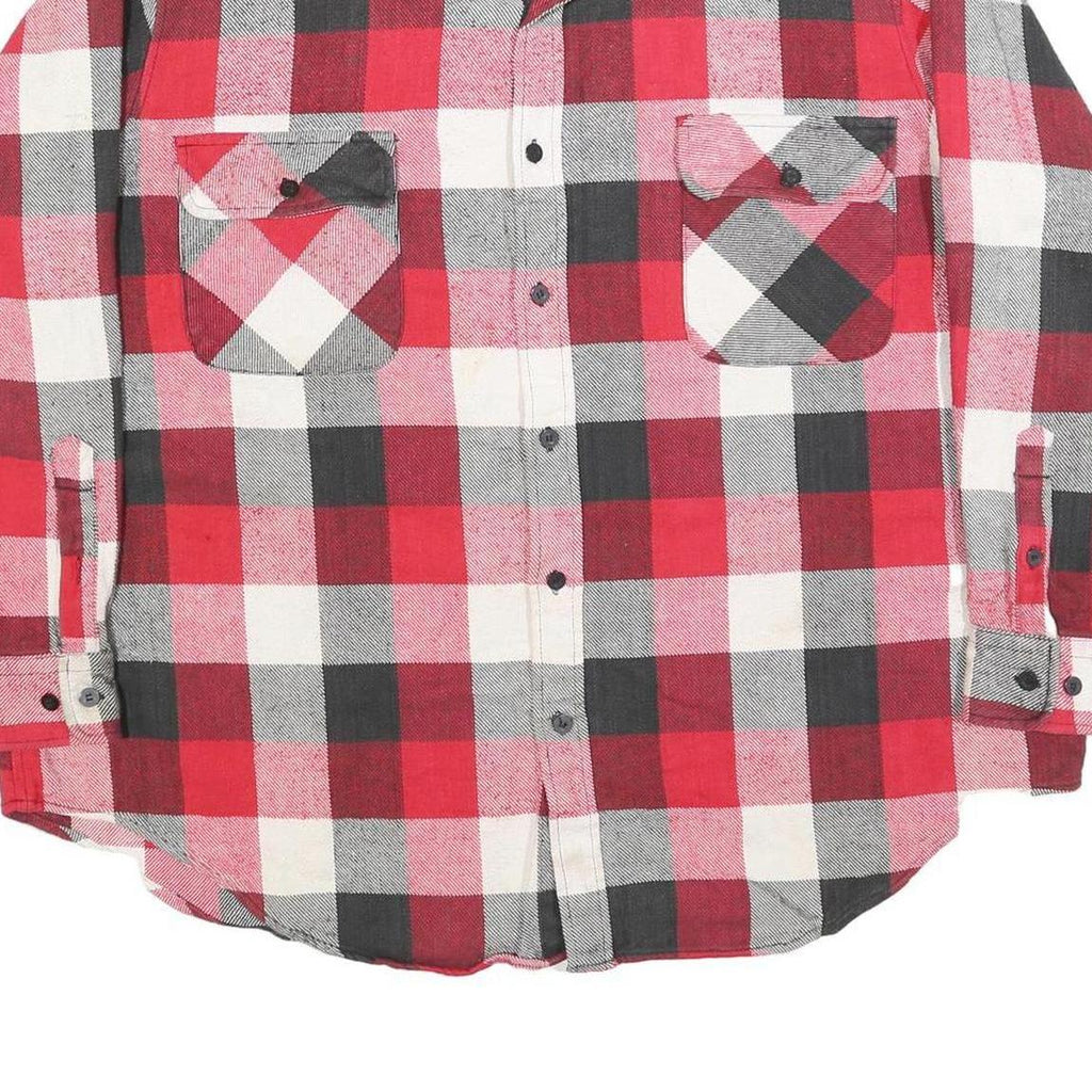 FIVE BROTHER Mens Red Black & White Check Shirt 2XL Cotton Blend Casual Workwear