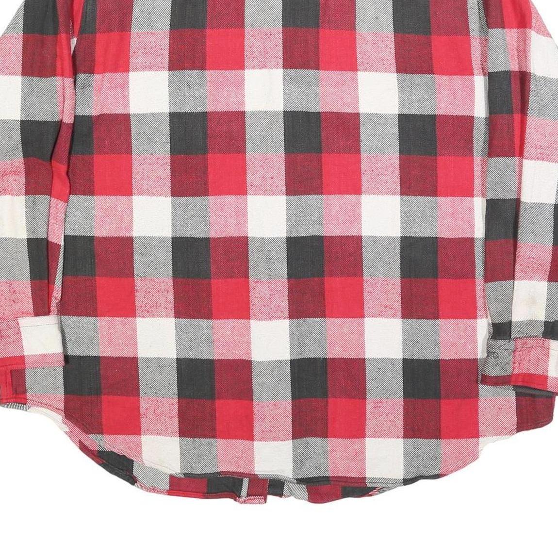 FIVE BROTHER Mens Red Black & White Check Shirt 2XL Cotton Blend Casual Workwear