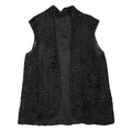 Womens Black Faux Fur Sleeveless Jacket M Polyester Blend Plush Warm Soft