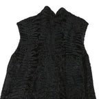 Womens Black Faux Fur Sleeveless Jacket M Polyester Blend Plush Warm Soft