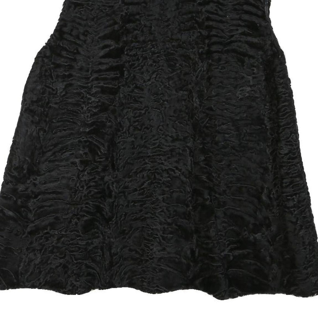 Womens Black Faux Fur Sleeveless Jacket M Polyester Blend Plush Warm Soft