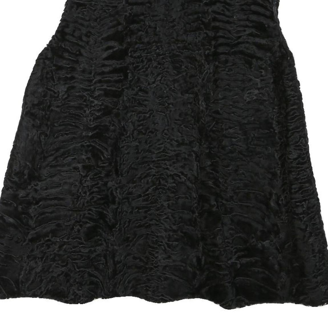 Womens Black Faux Fur Sleeveless Jacket M Polyester Blend Plush Warm Soft