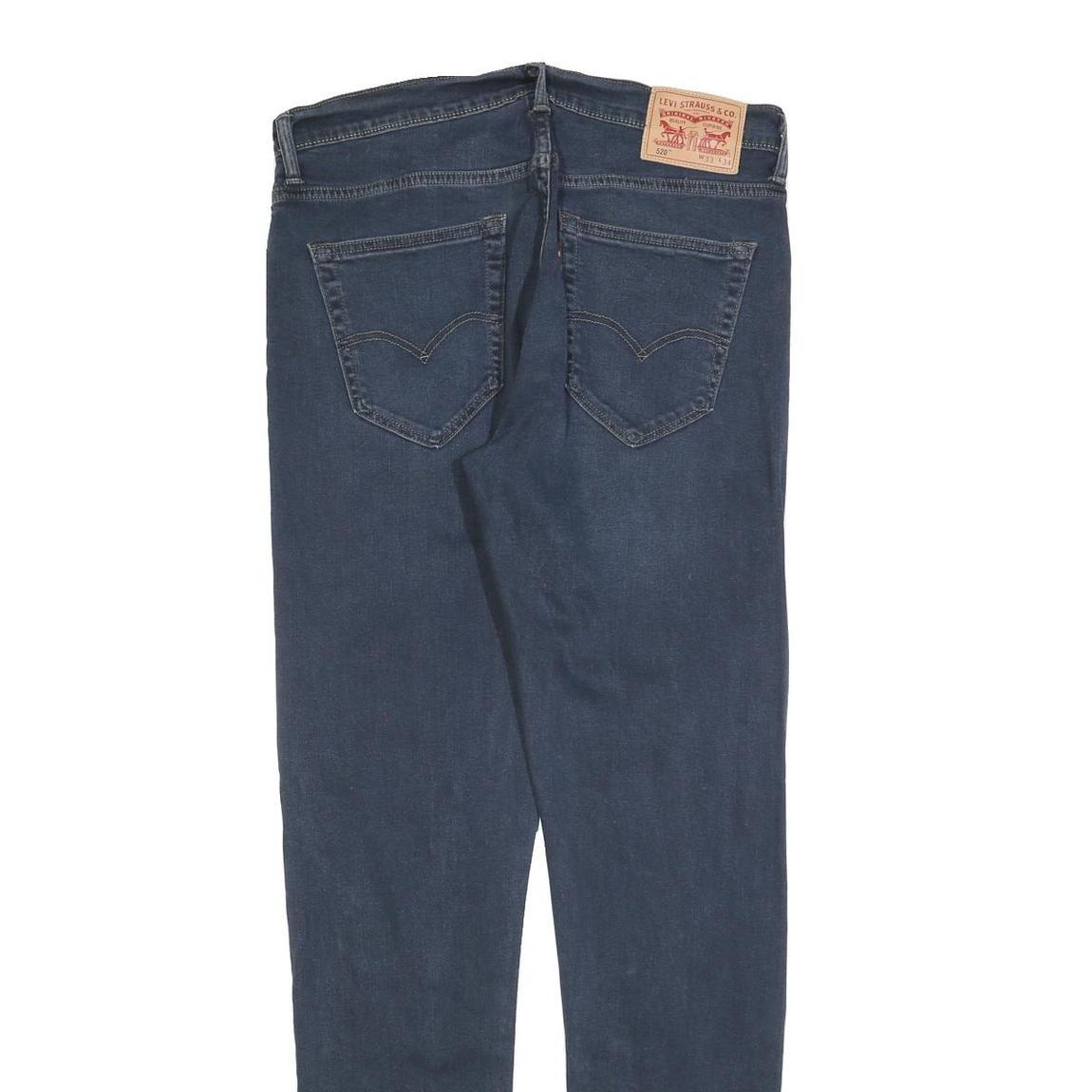 LEVI'S 520 Mens Jeans Blue Slim Skinny Denim Medium Wash W33 L34 Zip