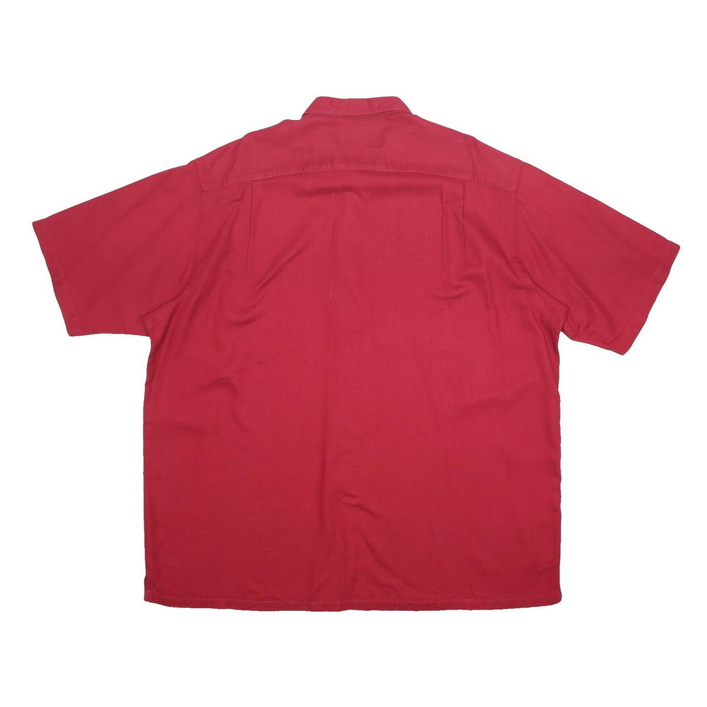 NAUTICA Mens Red Cotton Short Sleeve Shirt XL Casual Button Up Pocket