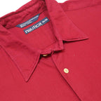 NAUTICA Mens Red Cotton Short Sleeve Shirt XL Casual Button Up Pocket