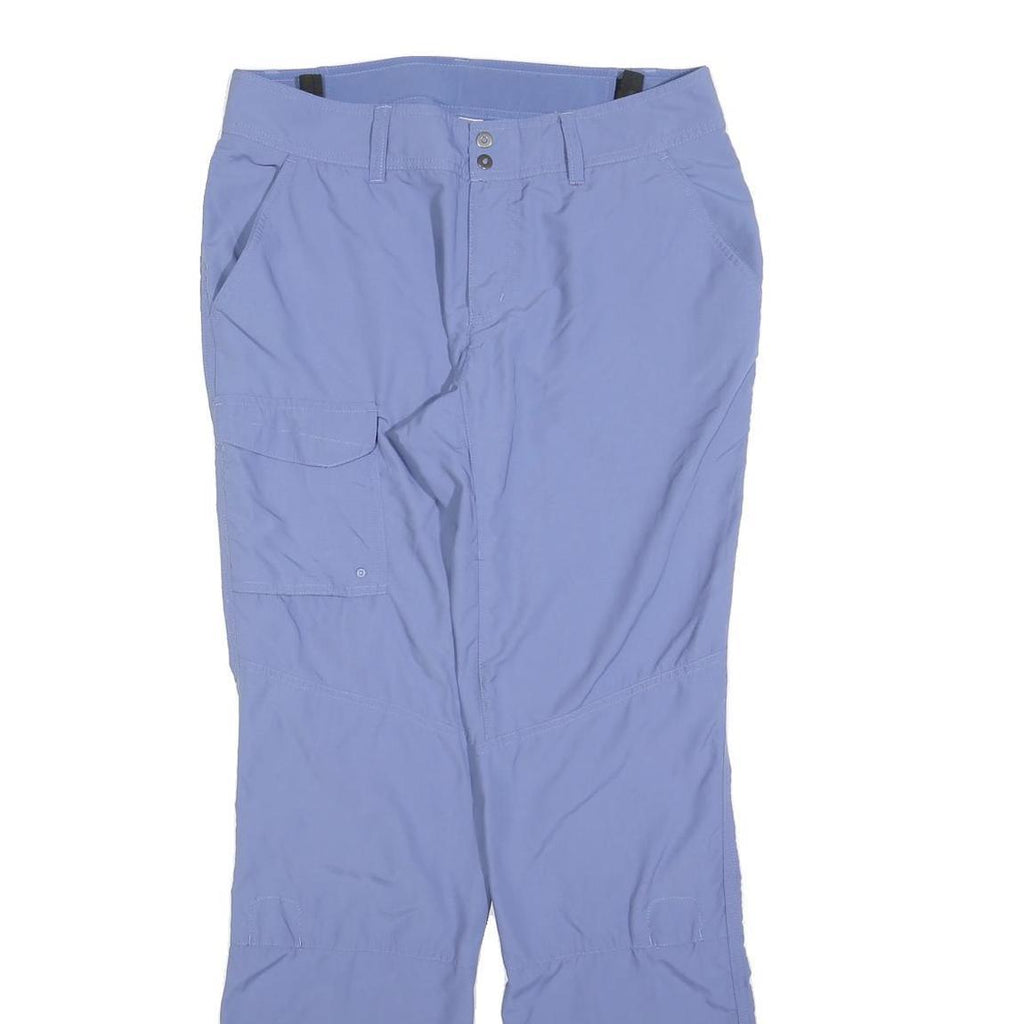 COLUMBIA Womens Regular Blue Zip Polyester Blend Cargo Pocket Trousers W30 L32