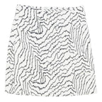 REISS Womens White Black Geometric Mini Skirt UK 6 Polyester Blend Stylish