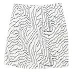 REISS Womens White Black Geometric Mini Skirt UK 6 Polyester Blend Stylish