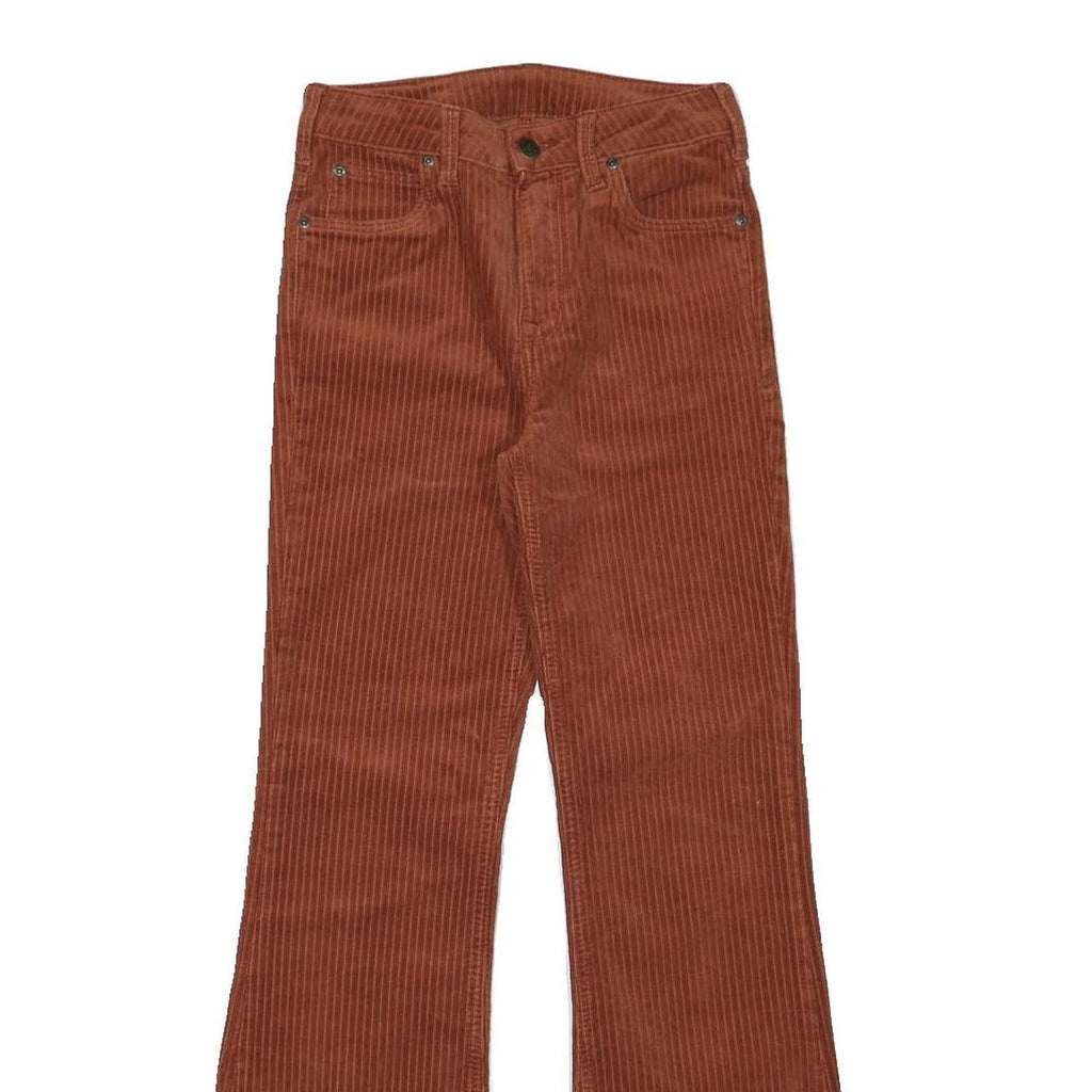 LEE Womens Cotton Blend Rust Brown Regular Fit Flared Trousers W24 L29 Corduroy