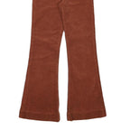 LEE Womens Cotton Blend Rust Brown Regular Fit Flared Trousers W24 L29 Corduroy