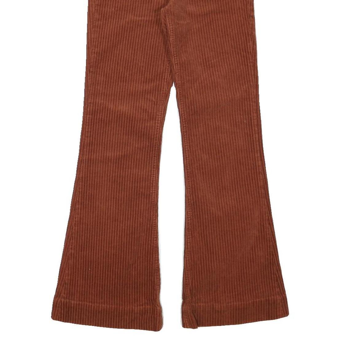 LEE Womens Cotton Blend Rust Brown Regular Fit Flared Trousers W24 L29 Corduroy