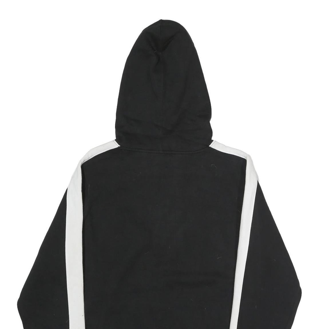 FILA Mens Black & White Logo Hoodie M Cotton Casual Streetwear Sweatshirt