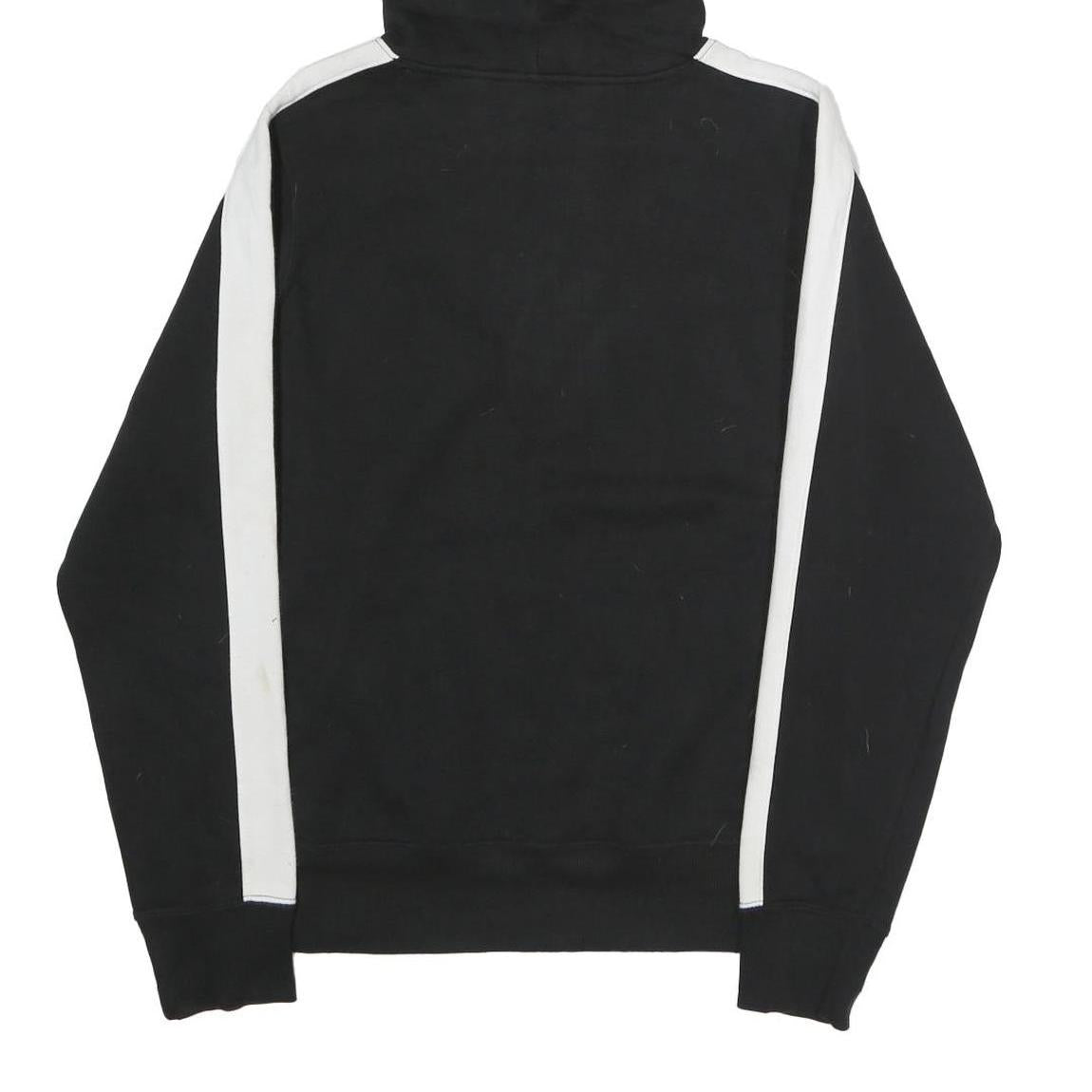 FILA Mens Black & White Logo Hoodie M Cotton Casual Streetwear Sweatshirt