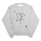 CHAMPION Mens Grey Crew Neck M REVXP Graphic Sweatshirt Cotton Blend Pullover