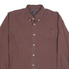 NAUTICA Mens Red & Black Check Shirt L Button Down Collar Long Sleeve Casual
