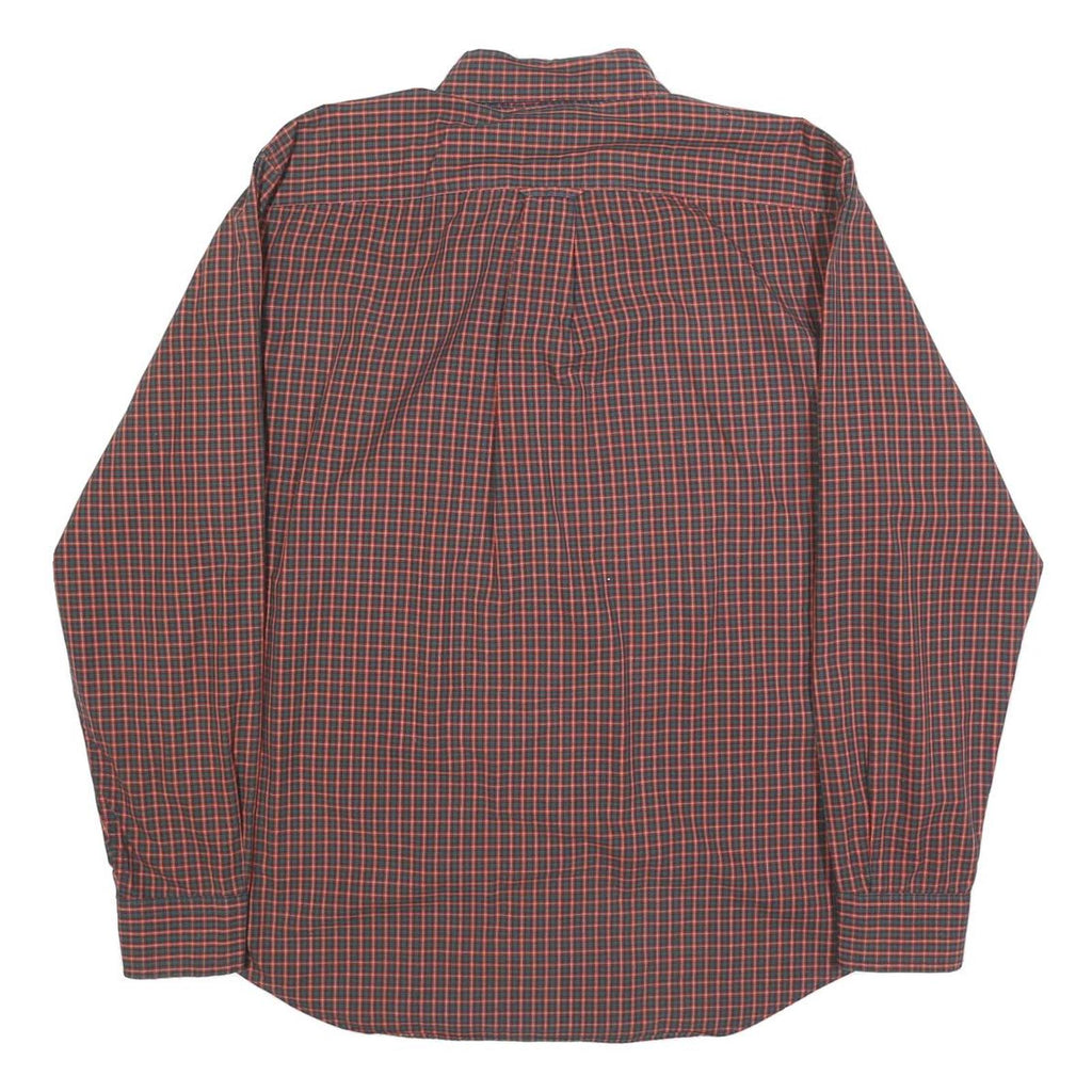 NAUTICA Mens Red & Black Check Shirt L Button Down Collar Long Sleeve Casual