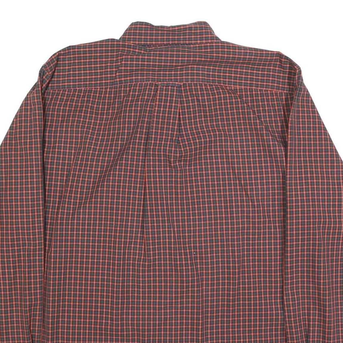 NAUTICA Mens Red & Black Check Shirt L Button Down Collar Long Sleeve Casual