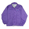 DUNBROOKE Mens Purple Nylon Coach Jacket L Button Plain Lightweight Outerwear