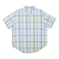 LEVI'S Mens Blue Green Shirt L Cotton Blend Short Sleeve Plaid Summer Casual