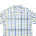 LEVI'S Mens Blue Green Shirt L Cotton Blend Short Sleeve Plaid Summer Casual