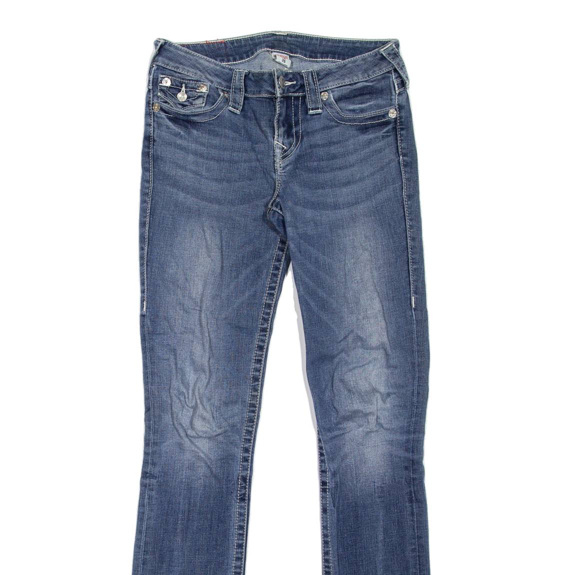 TRUE RELIGION Womens Jeans Blue Slim Straight Stone Wash W25 L32