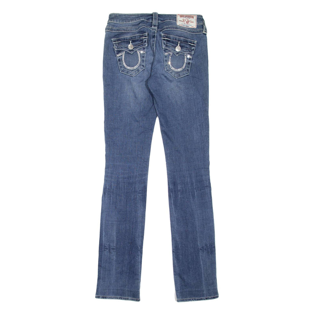 TRUE RELIGION Womens Jeans Blue Slim Straight Stone Wash W25 L32