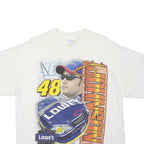 M&Q Mens White Jimmie Johnson Graphic T-Shirt XL Short Sleeve Crew Neck NASCAR