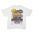 M&Q Mens White Jimmie Johnson Graphic T-Shirt XL Short Sleeve Crew Neck NASCAR