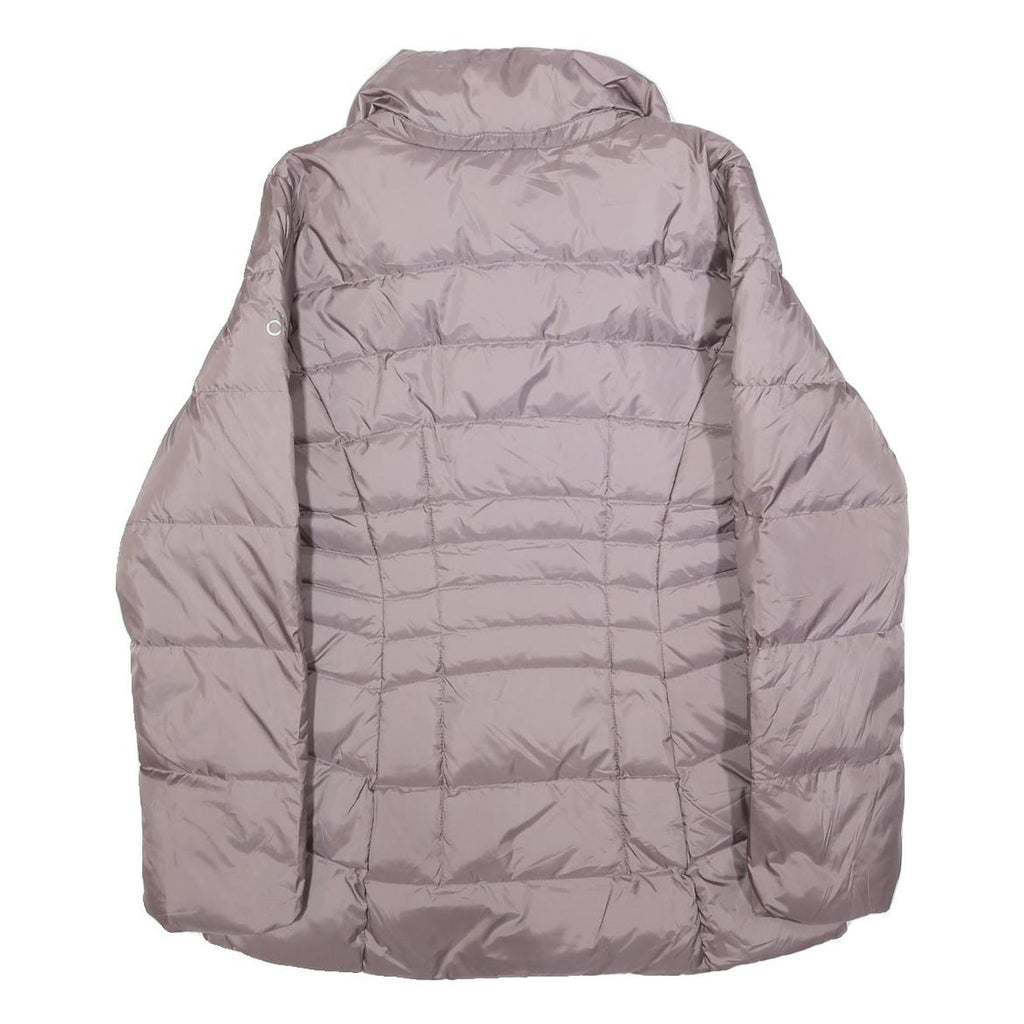CALVIN KLEIN Womens Grey Pink Puffer Jacket S Polyester Zip Lightweight Warm