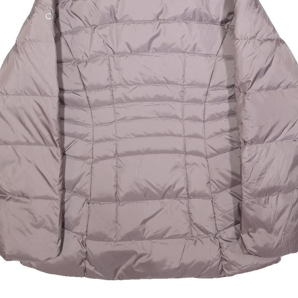 CALVIN KLEIN Womens Grey Pink Puffer Jacket S Polyester Zip Lightweight Warm