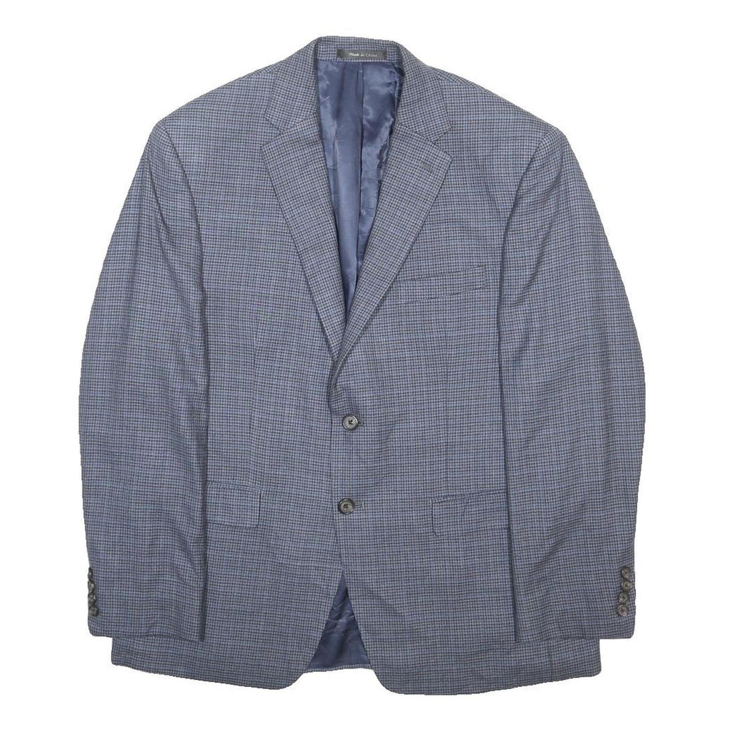LAUREN RALPH LAUREN Mens Blue Check Jacket M Silk Blend Classic Button Closure