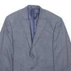 LAUREN RALPH LAUREN Mens Blue Check Jacket M Silk Blend Classic Button Closure