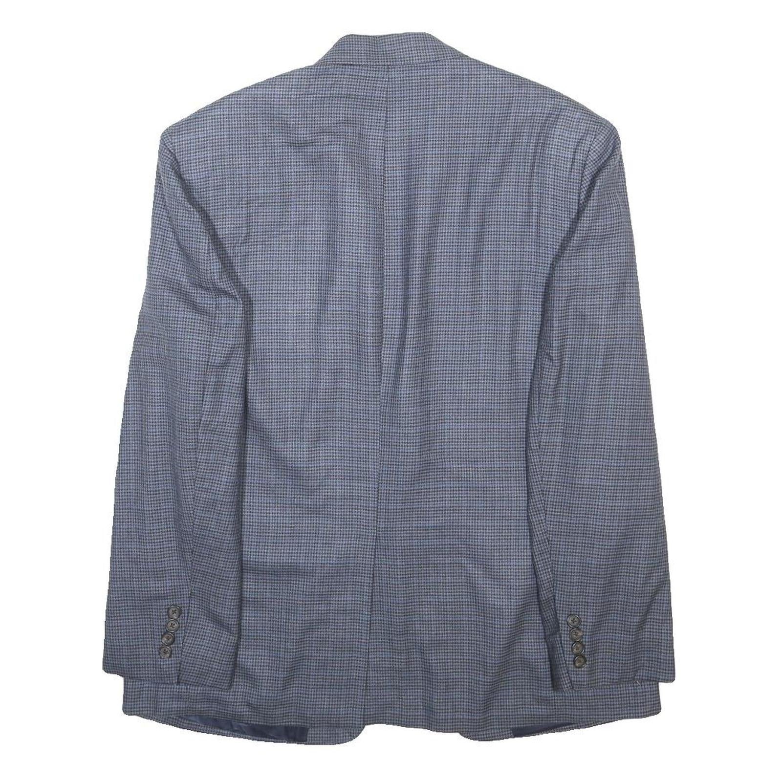 LAUREN RALPH LAUREN Mens Blue Check Jacket M Silk Blend Classic Button Closure